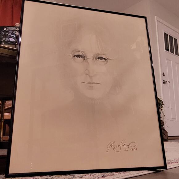 Vintage Gary Saderup Signed 1980 Poster Lithograph Print John Lennon - Picture 3 of 9